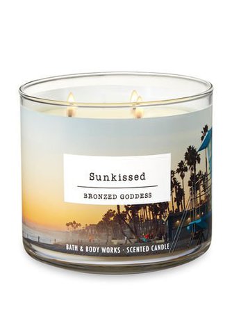 Amazon.com: Bath and Body Works Sunkissed Bronzed Goddess 3 Wick Candle 14.5 Ounce: Home & Kitchen