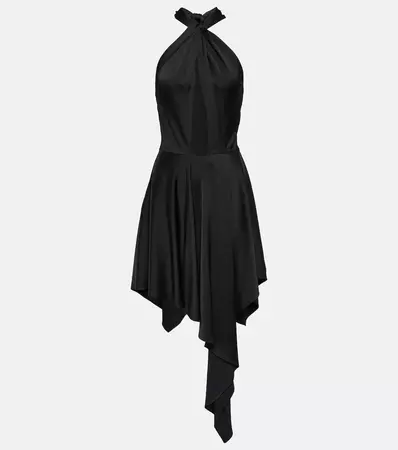Cutout Asymmetric Halterneck Dress in Black - Stella Mc Cartney | Mytheresa