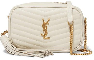 Lou Mini Quilted Textured-leather Shoulder Bag - Off-white
