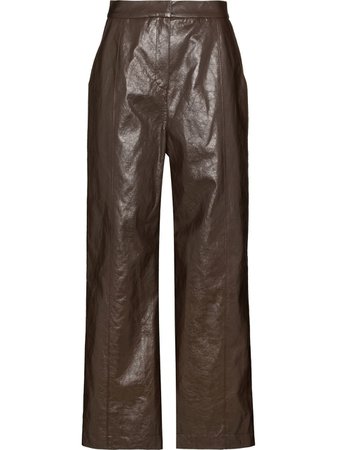LVIR Textured faux-leather Trousers - Farfetch