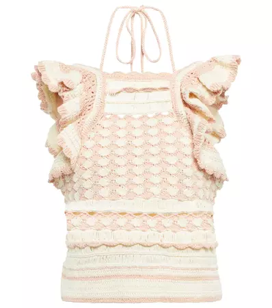 Zimmermann - Clover crochet cotton crop top | Mytheresa