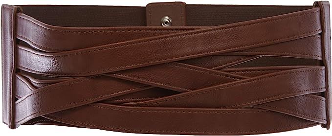 Amazon.com: beltiscool 4" Women's High Waist Non Leather Fashion Wide Braided Stretch Belt : Clothing, Shoes & Jewelry
