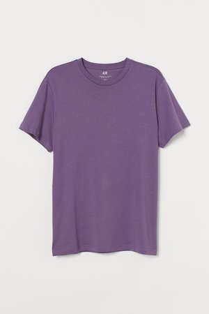 Regular Fit Crew-neck T-shirt - Purple - Men | H&M US