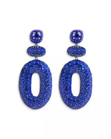 Deepa by Deepa Gurnani blue Beaded Chandelier Earrings
