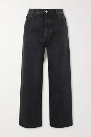 Tube Cropped Low-rise Straight-leg Jeans - Black