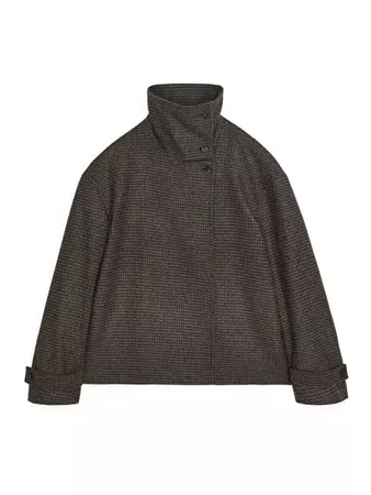 High Collar Wool Jacket - Brown - Jackets & Coats - ARKET SE