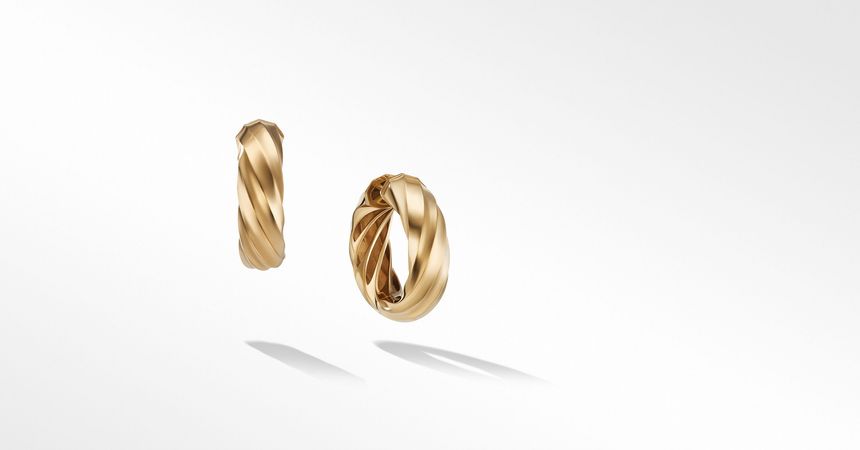 Cable Edge™ Hoop Earrings in Recycled 18K Yellow Gold | David Yurman Canada