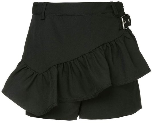 ruffled-apron shorts