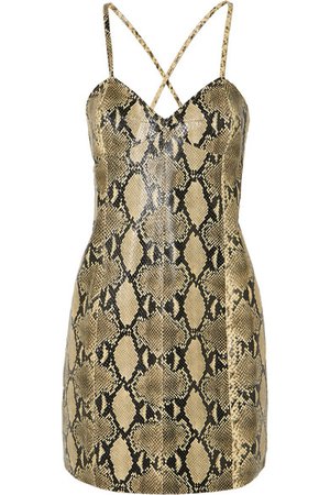 Gucci | Snake-effect leather mini dress | NET-A-PORTER.COM