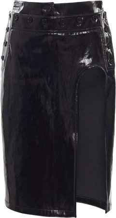 Ann Demeulemeester Cutout Patent Leather Pencil Skirt Size: 34