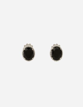 Anna earrings in white gold 18Kt and black spinels in White for | Dolce&Gabbana® US