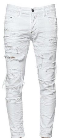 white distressed jeans ripped