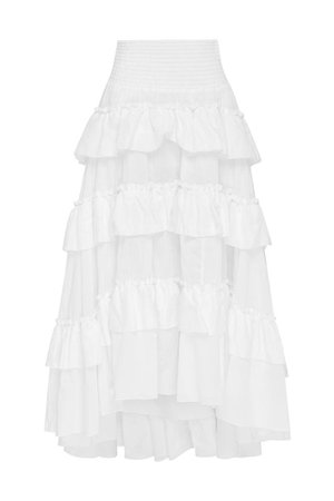 AJE - EL PASO SKIRT White Ruffle Maxi Skirt