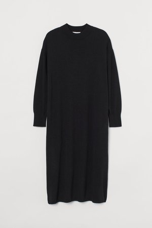 Fine-knit Dress - Black