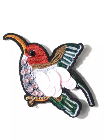 [LIMITED OFFER] 2019 Rhinestone Bird Embroidery Brooch In COLORMIX | DressLily.com