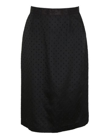80s Black Textured Polka Dot Pencil Skirt - S Black £25 | Rokit Vintage Clothing
