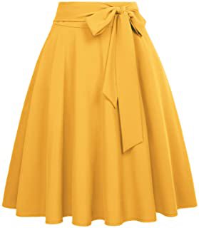 Yellow a skirt with bow