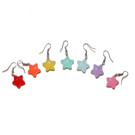 Cutie Patootie Mini Star Earrings rainbow red blue pink | Etsy