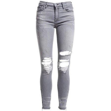 Amiri Thrasher Jeans (8 915 ZAR) ❤ liked on Polyvore featuring jeans, pants, bottoms, pantaloni, grey, ri… | Grey ripped jeans, Grey skinny jeans, Grey jeans outfit