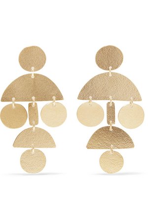 Annie Costello Brown | Mini Pompom gold-tone earrings | NET-A-PORTER.COM