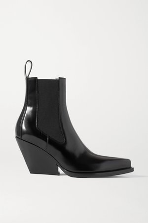 Black Glossed-leather ankle boots | Bottega Veneta | NET-A-PORTER