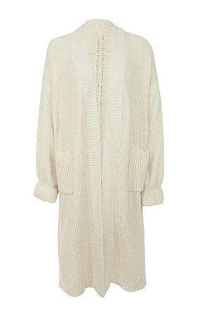 Clothing : Jackets : 'Celine' Off White Chenille Slouchy Cardigan