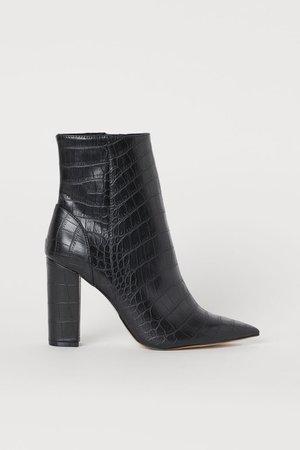 H&M - Crocodile-pattern Ankle Boots