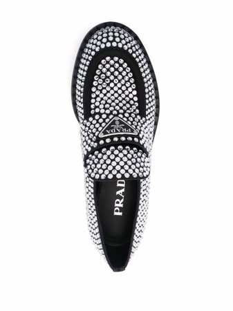 Prada sequin crystal embellished loafers - FARFETCH