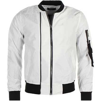 white bomber jacket