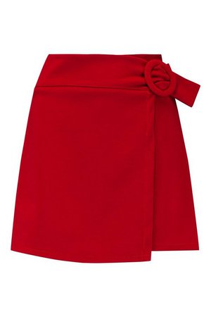 Buckle Detail Wrap Mini Skirt | Boohoo