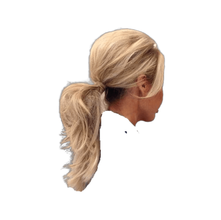 blonde ponytail hair