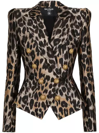 Balmain leopard-print double-breasted Blazer - Farfetch
