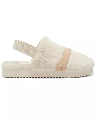 White/tan INC International Concepts INC Idalya Faux-Fur Slippers, Created for Macy's & Reviews - Slippers - Shoes - Macy's