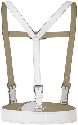 BCBGMAXAZRIA White Suspender Harness Waist Belt