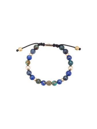 Nialaya Jewelry Lapis, Dumortierite, and Bali Turquoise beaded bracelet