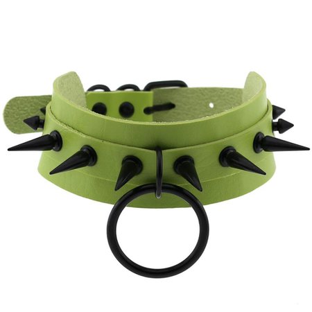 (1) Gothic Spiked Choker for Men and Women / Studded Leather Choker with Ring / Unisex Rave Outfits | HARD'N'HEAVY