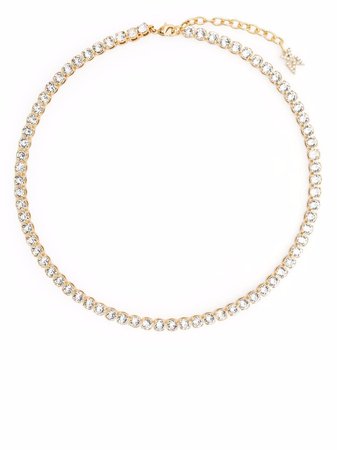 Amina Muaddi Tennis crystal-embellished necklace - FARFETCH