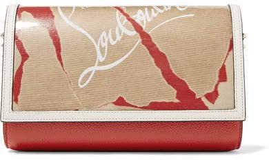 Paloma Kraft Spiked Printed Textured-leather And Pvc Clutch