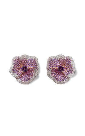 One Of A Kind Bloom 18k Rose Gold, Diamond, And Amethyst Earrings By As29 | Moda Operandi
