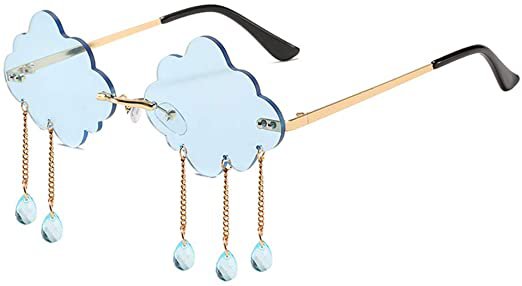 Amazon.com: BOJOD Rimless Cloud Sunglasses For Women Trendy Disco Glasses Vintage 90s Sunglasses Funny Cloud BLUE : Clothing, Shoes & Jewelry