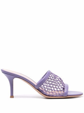Shop Gianvito Rossi slip-on net leather mules with Express Delivery - FARFETCH