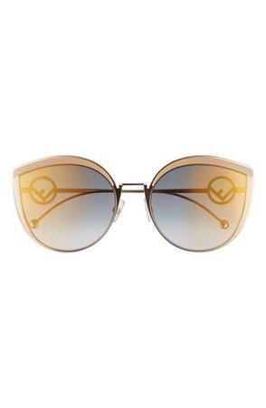 Fendi 58mm Metal Butterfly Sunglasses | Nordstrom