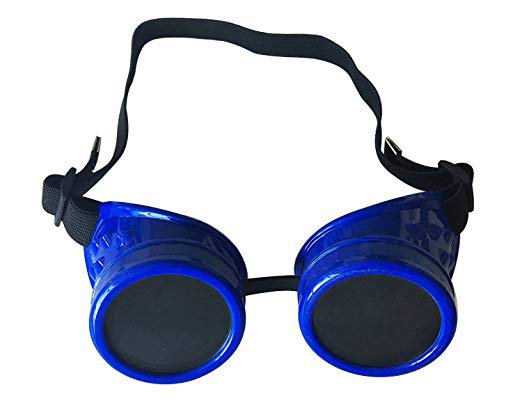 Wocst New Sell Vintage Steampunk Goggles Glasses Welding Cyber Punk Gothic (Blue) - - Amazon.com