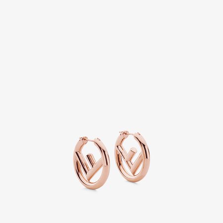 Pink-gold-colored earrings - F IS FENDI EARRINGS | Fendi