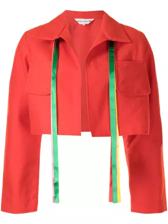 Shop Comme Des Garçons Girl cropped fringe-detail jacket with Express Delivery - FARFETCH