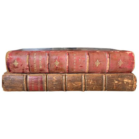 Assembled Pair of 18th-19th Century English Leather Bound Books For Sale at 1stDibs