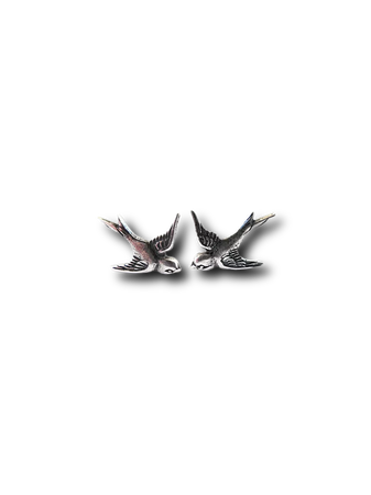 silver sparrow bird earrings jewelry