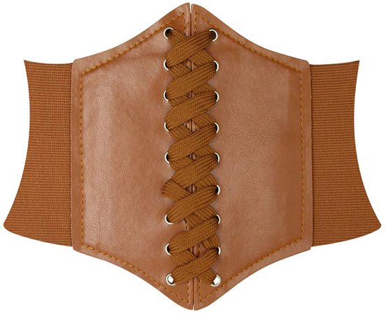 HANERDUN Lace-up Corset Elastic Retro Cinch Belt Waist Belt Four Sizes at Amazon Women’s Clothing store