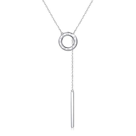 Amazon.com: 925 Sterling Silver Adjustable Round Circle Y Shaped Lariat Necklace for Women, 22-30" (Style 3 Lariat Chain 30"): Jewelry