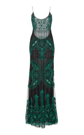 Sequin-Embellished Lace Accented Gown by Naeem Khan | Moda Operandi
